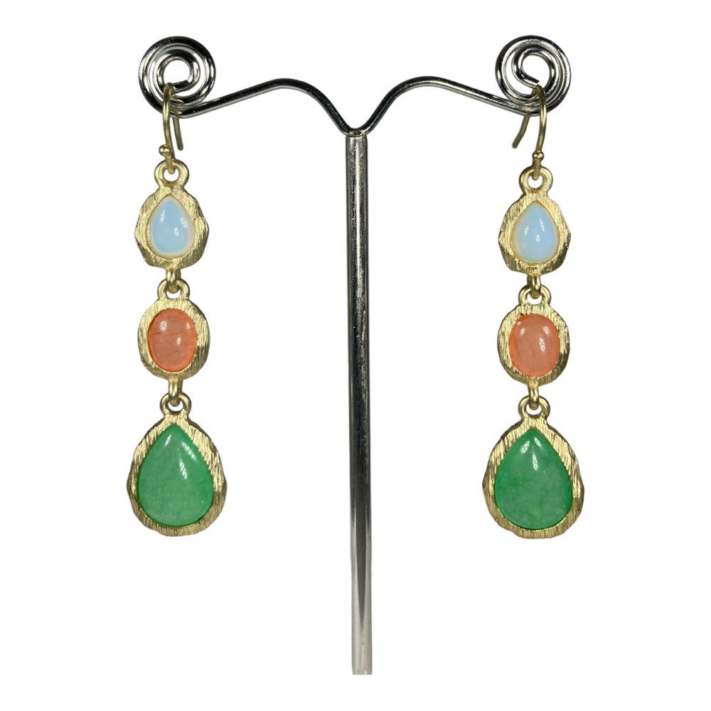 Gold Brushed Dangle Earrings